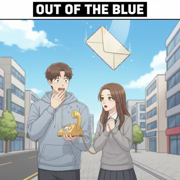 突然って英語で？ いきなりって英語で？ out of the blue の意味と例文