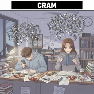 벼락치기 영어로? 구겨넣다 영어로? cram 뜻과 예문