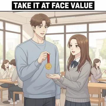 있는 그대로 받아들이다 영어로? 액면 그대로 영어로? take something at face value 뜻과 예문
