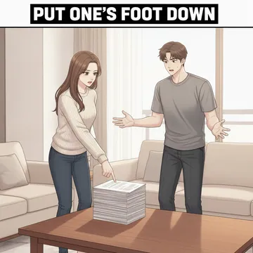 단호하게 거절하다 영어로? put one's foot down 뜻과 예문