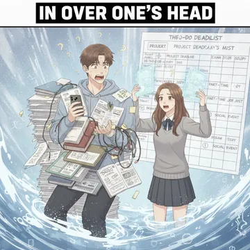 手に負えないって英語で？in over one's head の意味と例文