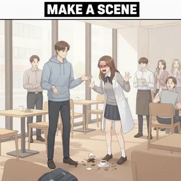 「公衆の面前で大騒ぎする」「人目を引く」って英語で？ make a scene の意味と例文